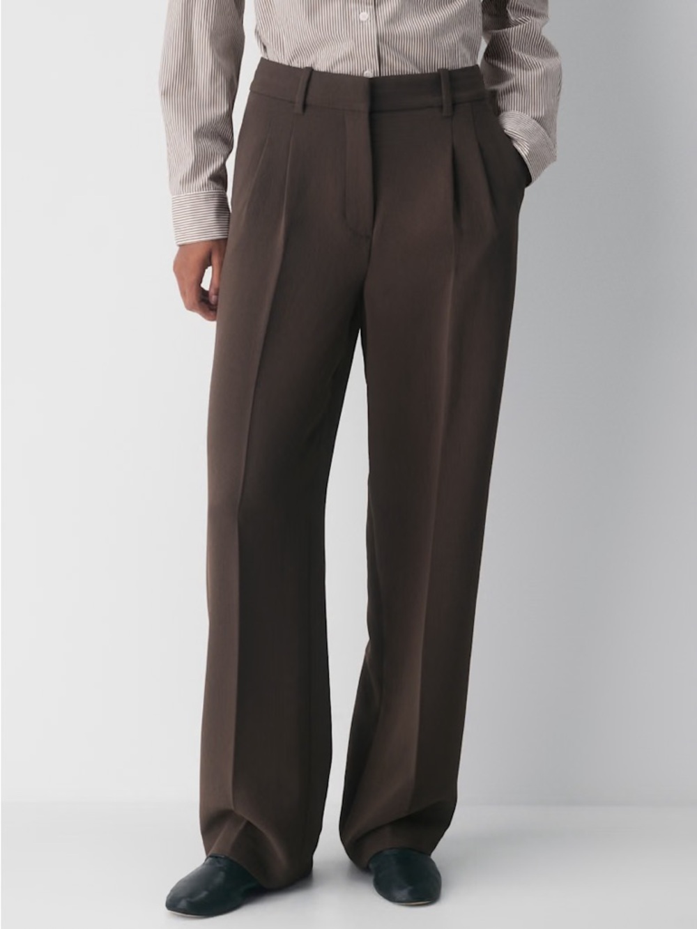 Wilfred Wide-Leg Dress Pants - Brown